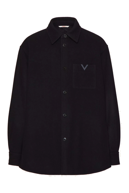 V-Detail Shirt Jacket